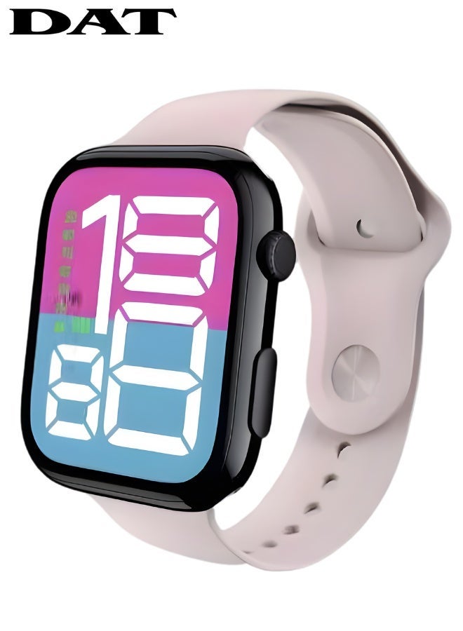 DAT Kids LED Digital Watch with Big Color Display, Soft Silicone Strap, Fun Multi-Color Bands, Adjustable Fit 159–230mm (Square 46×39.3mm) - Image 1